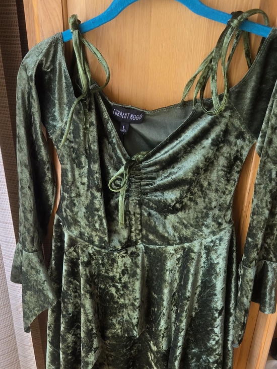 Current Mood Dresses & Skirts - Current Mood Olive Green Velvet Dress